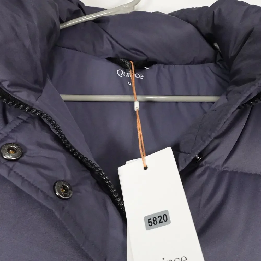 Quince Women's Medium Responsible Down Long Puffer Coat Storm Blue Preppy